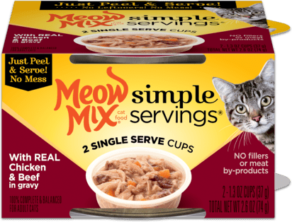 Meow Mix Simple Servings With Real Chicken & Beef In Gravy